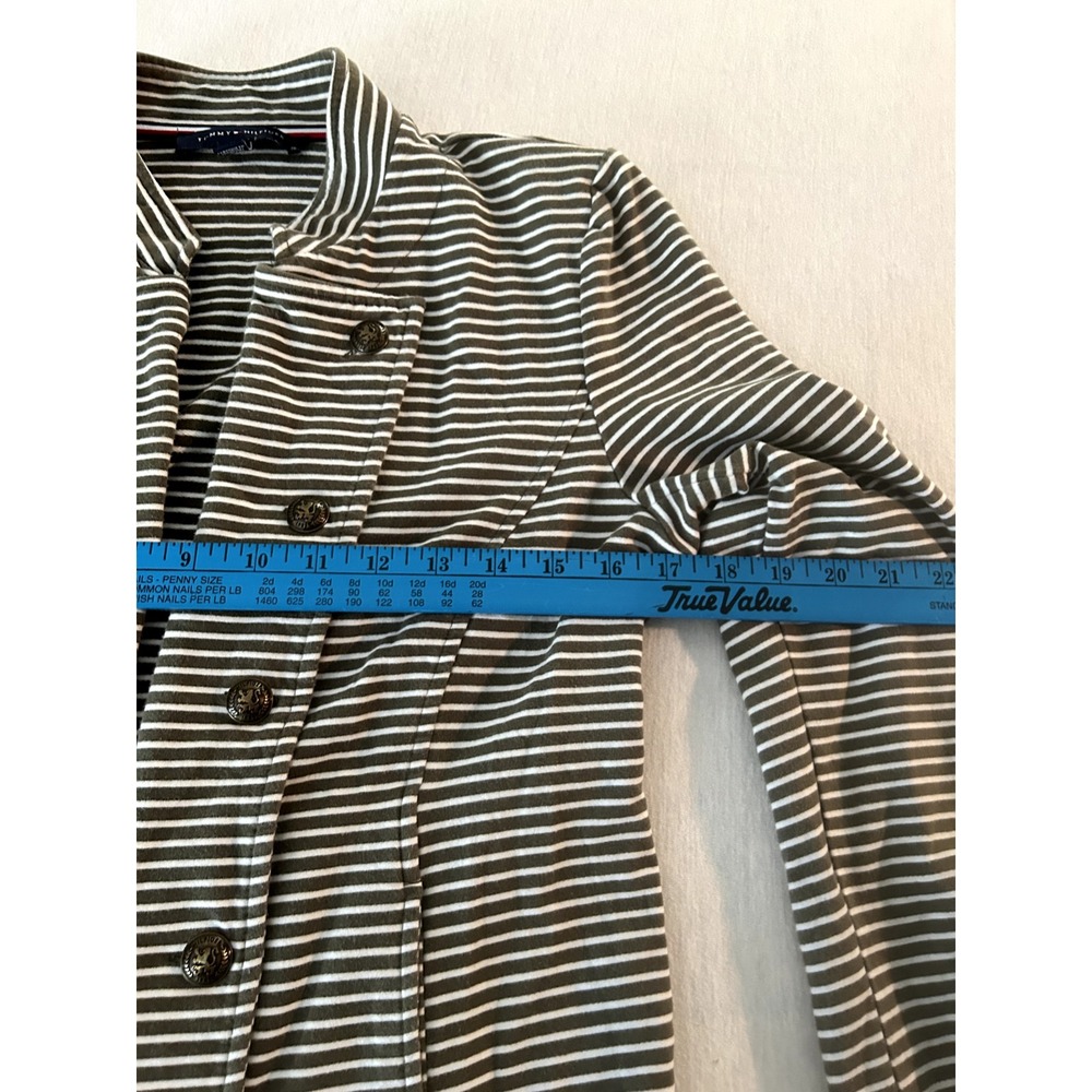 Tomm Hilfiger Womens navy and white‎ striped military style blazer Jacker Medium - Picture 7 of 11